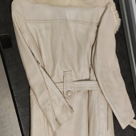 Vintage! 24K Leather Dan Di Modes Leather & Fox Fur Coat - Picture 3 of 3